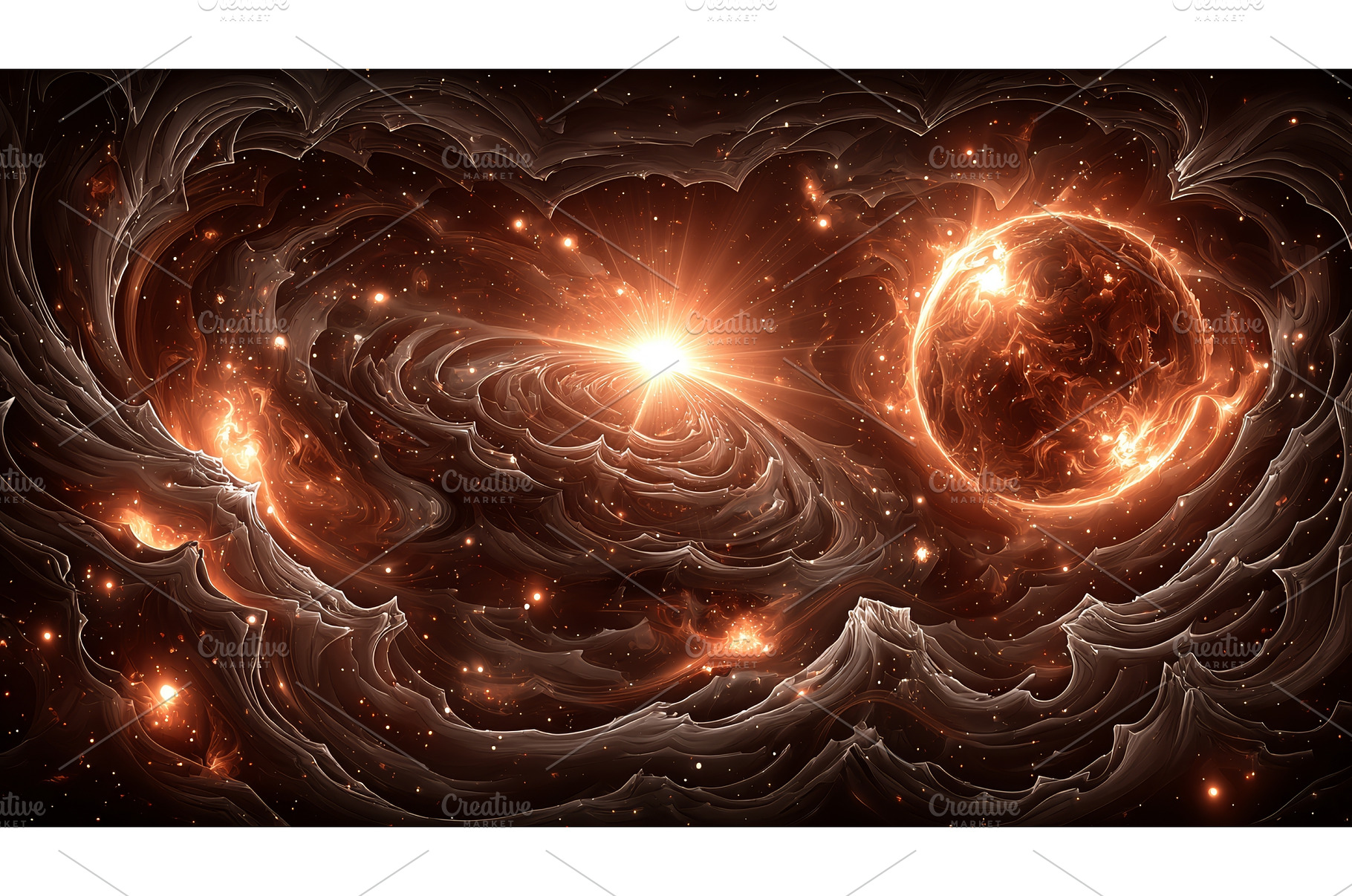 A Binary Star System Engulfed by, a Background Photo by ZinetroN