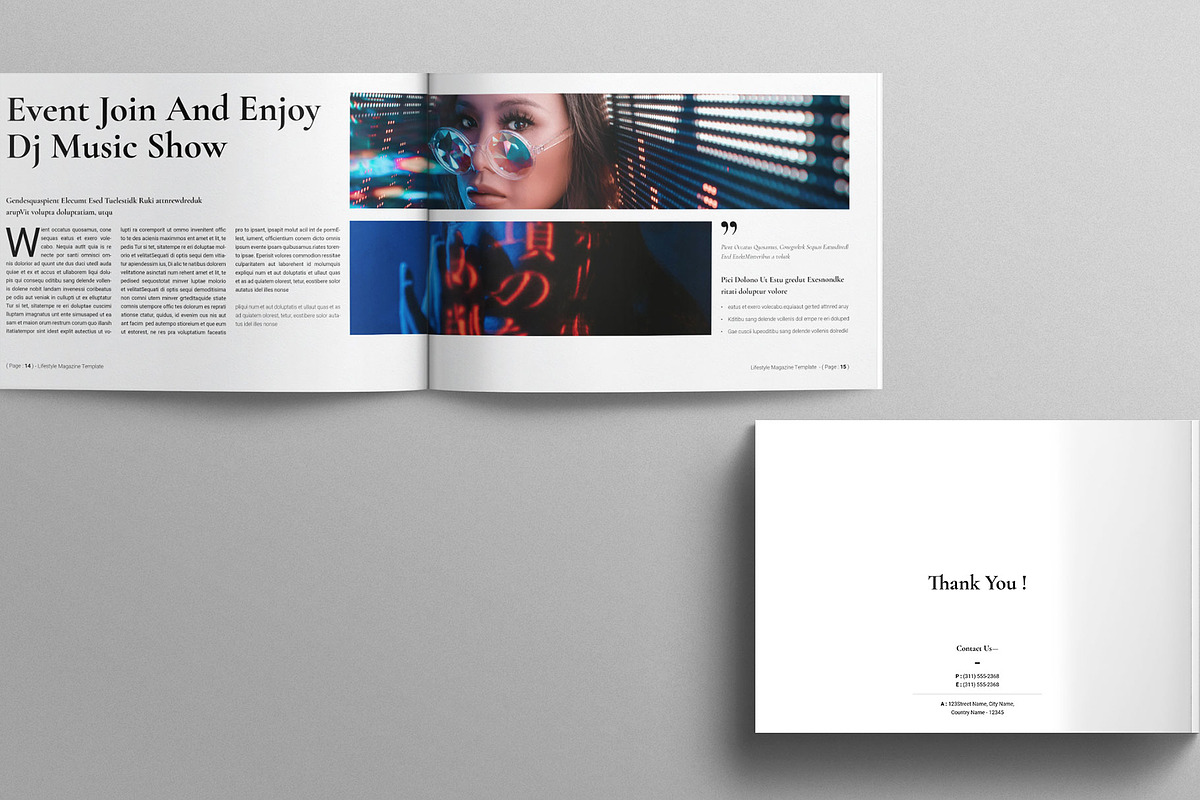 Lifestyle Magazine Template Landsca preview 6