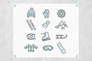 24 vector linear Winter Time icons, an Outline Icon by Inna Moreva (Thumbnail 2 of 3)