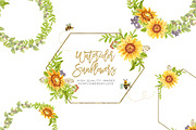 Sunflower Honey Bees Clipart, an Illustration by Sunflower Day Love (Thumbnail 2 of 5)