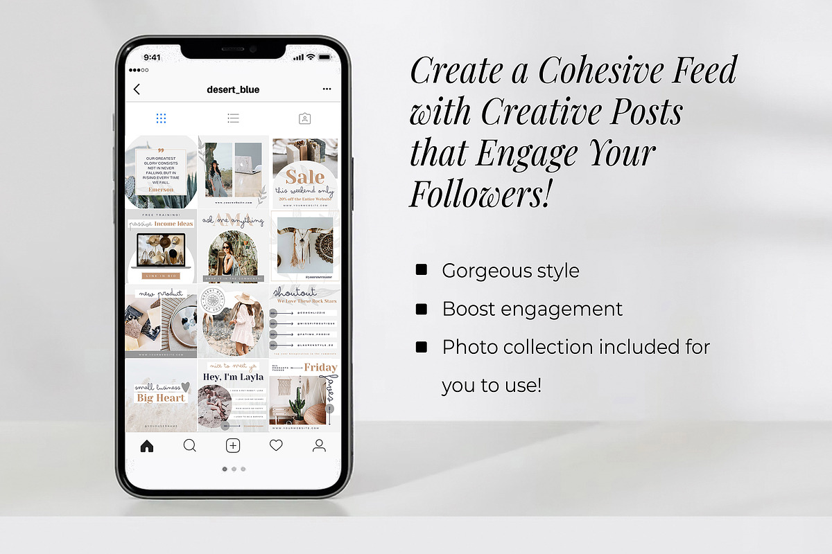 Instagram Posts for Canva | Blue, a Social Media Template by Thirty One ...