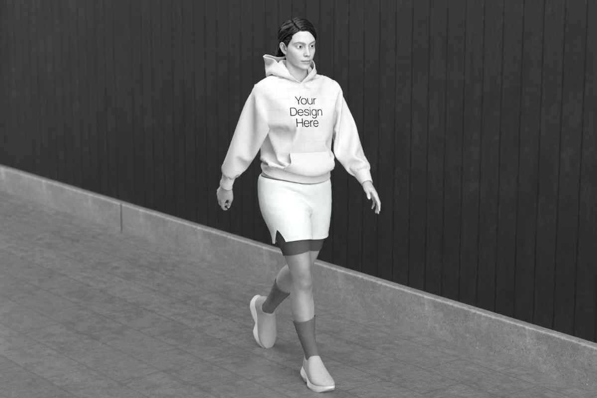 Female Hoodie Mockup, a Hoody Mockup by graphicook (Photo 3 of 5)