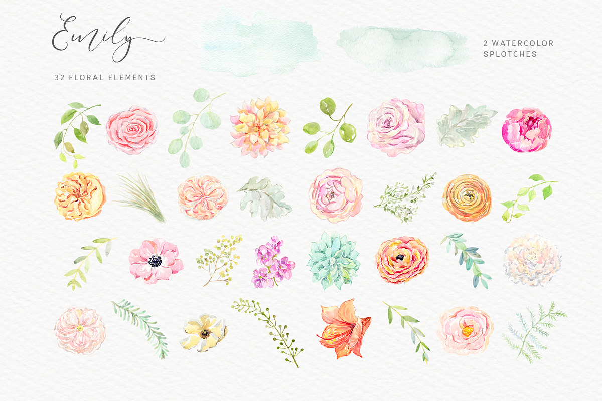 Emily. Watercolor floral collection, an Illustration by OJardin (Photo 7 of 7)