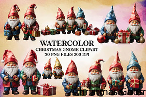 Cute Christmas Gnome Clipart Bundle, a Seasonal Illustration by Craft Nest