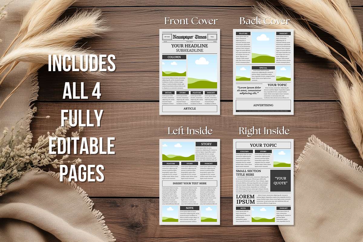 Vintage Newspaper Template, a Magazine Template by ZoloDesignHub (Photo 5 of 8)
