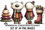 Whimsical Christmas Clipart Bundle, an Illustration by Craft Nest (Thumbnail 1 of 6)