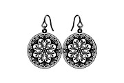 Round Filigree Earrings SVG Set, an Object Graphic by Creativeshirt (Thumbnail 10 of 13)