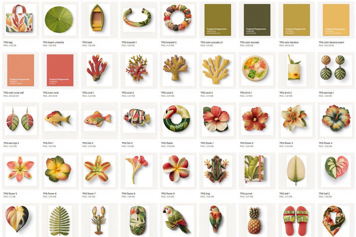Tropical Playground PNG Objects, an Object Graphic by Iconogenic (Photo 2 of 7)