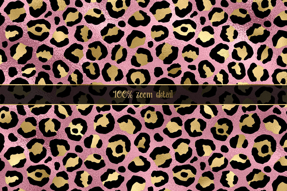 Pink & Gold Leopard Digital Paper, a Pattern Graphic by Digital Curio