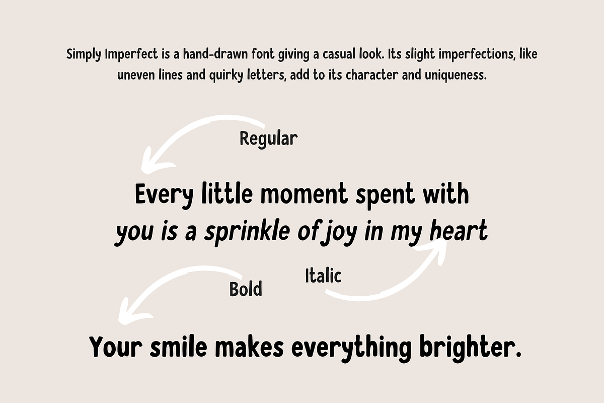Simply Imperfect Handwritten Font, a Handwritten Font by Sofia Skoog (Photo 9 of 12)