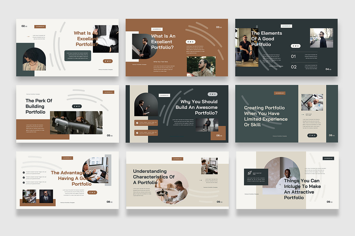 Portfolio PowerPoint Template, a Presentation Template by Boinah Studio