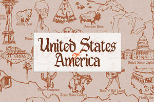 United States Hand-Drawn Map