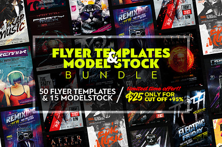 Flyer Templates & Model Stock Bundle, a Flyer Template by Amorjesu.com