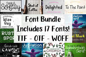 Font Bundle Set of TTF OTF WOFF File