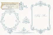 Vintage Blue French Ornamental Set, a Decorative Illustration by AlenaVlasko stock Market (Thumbnail 2 of 8)