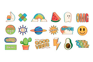 Sticker Collection. Trendy Geometric