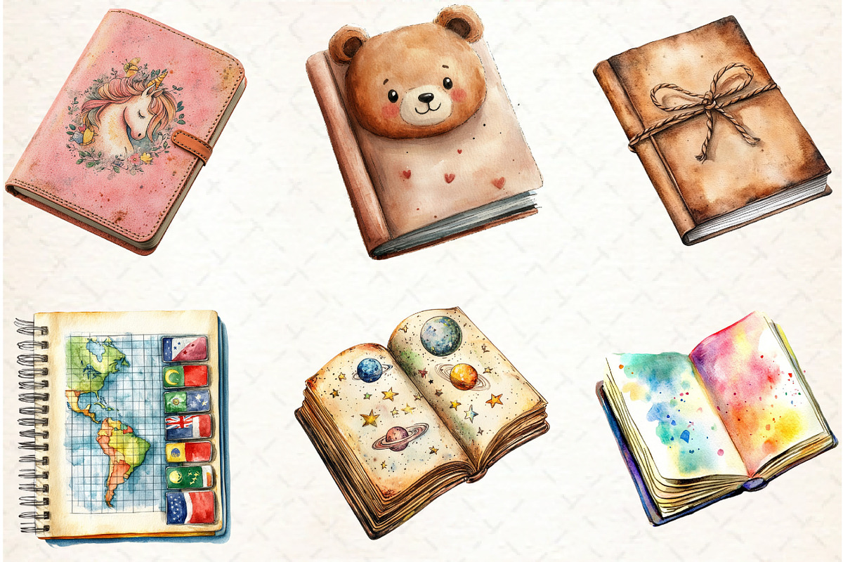 Back to School Notebook PNG Bundle, an Illustration by Libby Wishes (Photo 3 of 5)