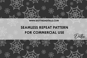 Black Cobwebs Seamless Pattern PNG, a Pattern Graphic by Dottie Digitals