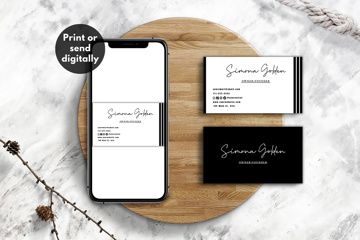 Minimalist Business Card Template, a Business Card Template by SimoDigitalArt (Photo 3 of 11)