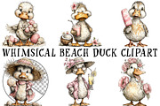 Whimsical Beach Duck Clipart, an Illustration by OK Design (Thumbnail 2 of 6)