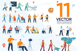 People Constructor Vector Scenes