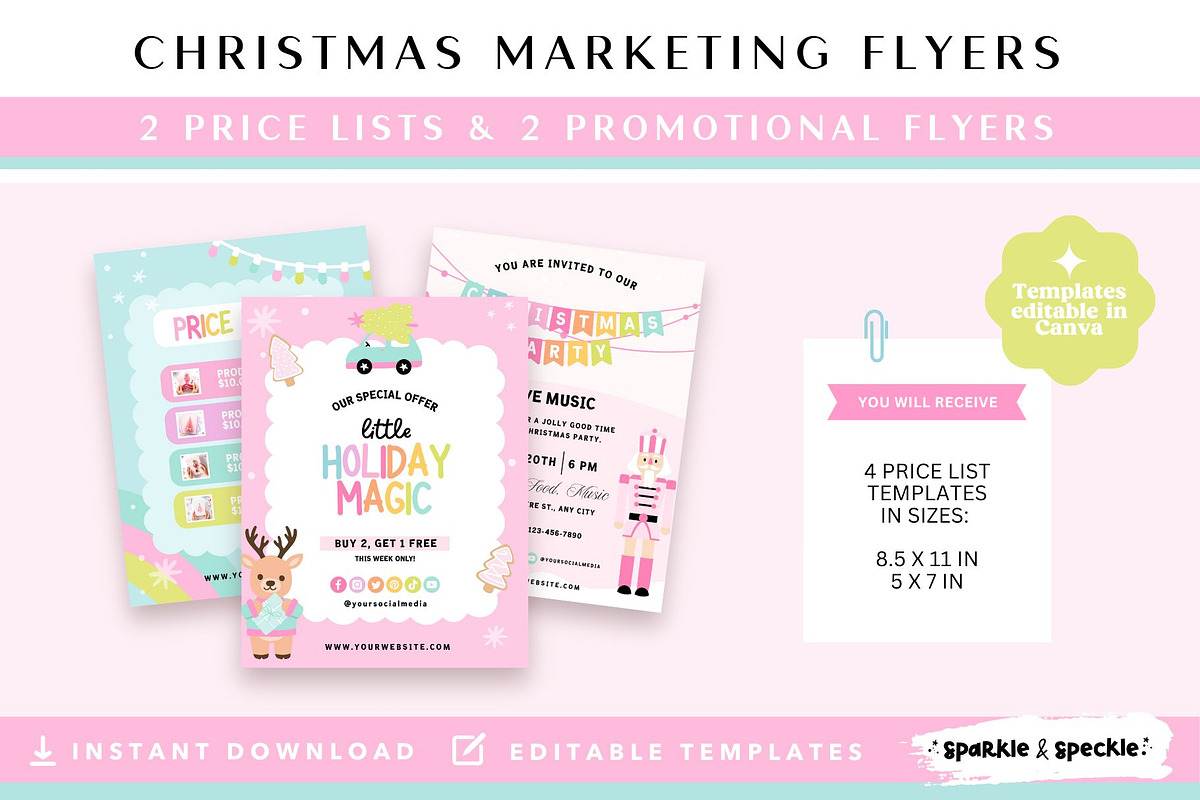 Pastel Christmas Marketing Flyers, a Flyer Template by Sparkle & Speckle (Photo 6 of 6)