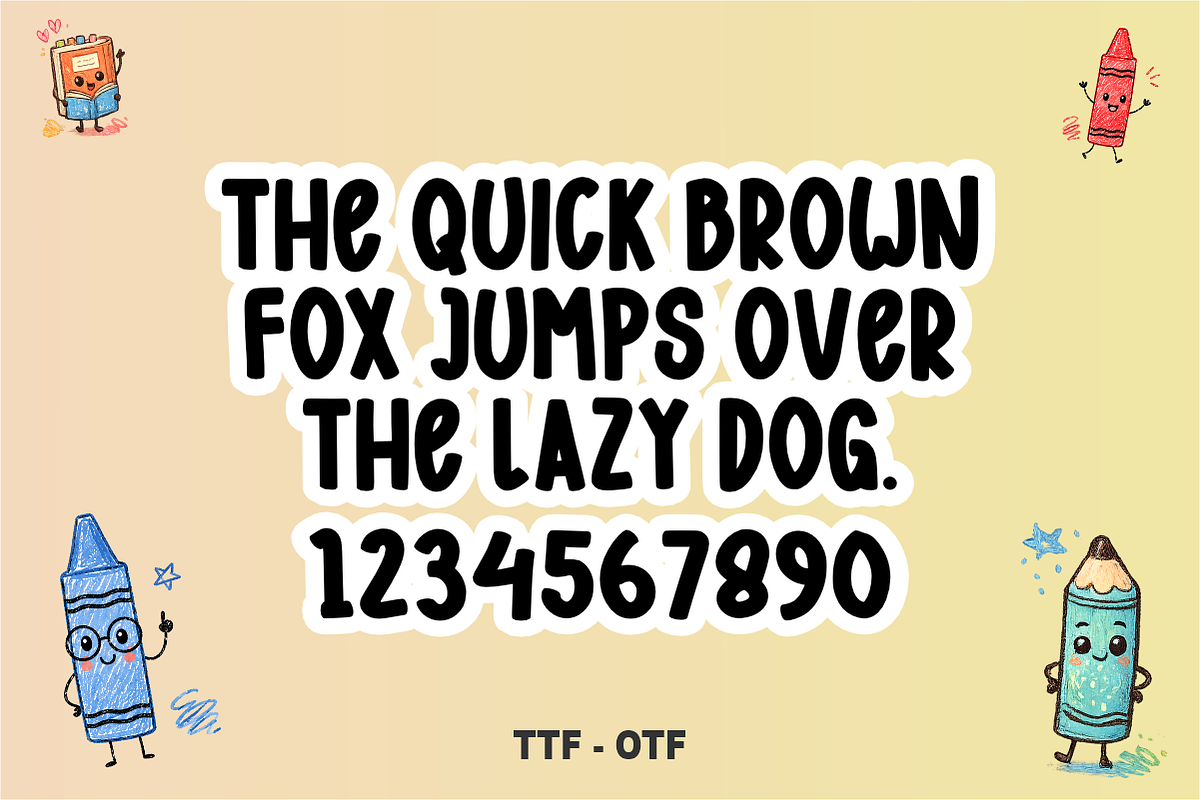 Sketchbook Story-Kids Storybook Font, a Sans Serif Font by KiddoGlyphs Studio (Photo 4 of 5)