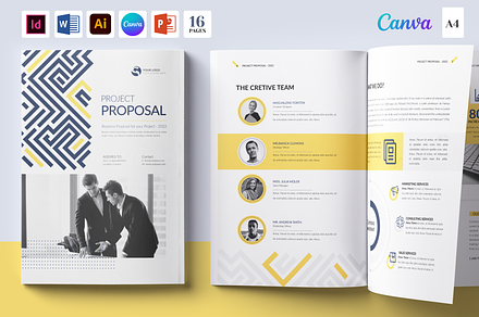 Project Proposal Canva | Docx | Ai, a Brochure Template by Template Zone