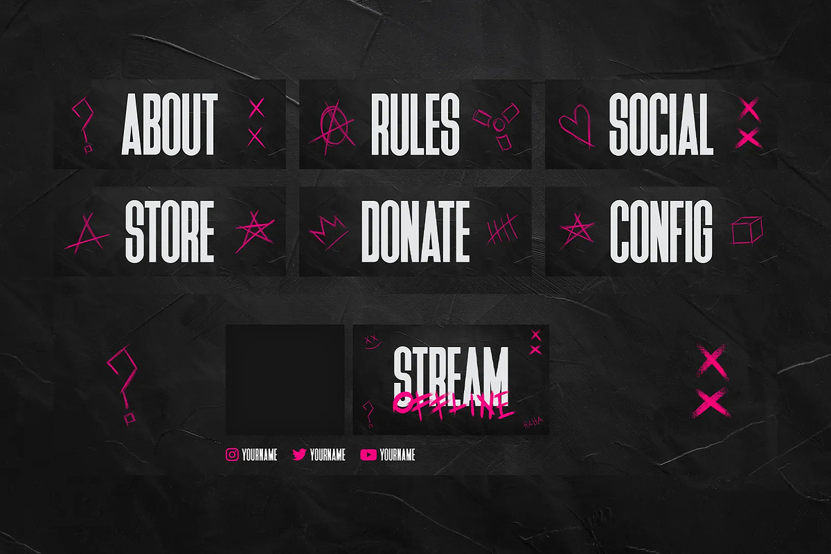 Glitch Twitch Overlay, a Design Template by StreamSkins (Photo 3 of 5)
