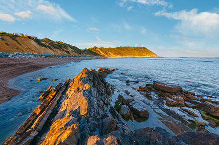 Morning ocean view from beach (Bay of Biscay)., a Photo by YuriyB