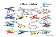 Colored Airplanes, a Transportation Illustration by Nataliapiache (Thumbnail 2 of 6)