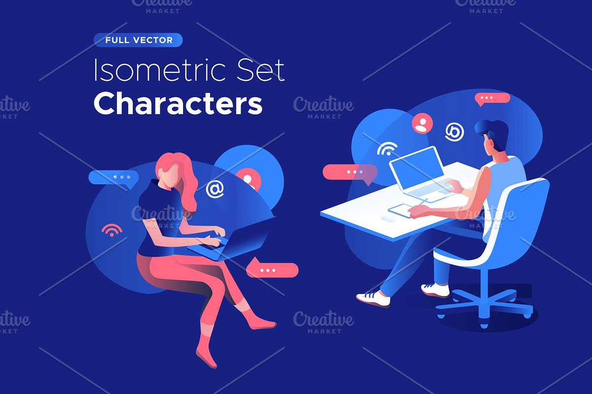 Isometric illustration kit - People, a Templates & Theme by Formfrom (Photo 33 of 34)