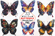 Gothic Spring Butterfly Clipart, an Illustration by RobertsArt (Thumbnail 1 of 7)