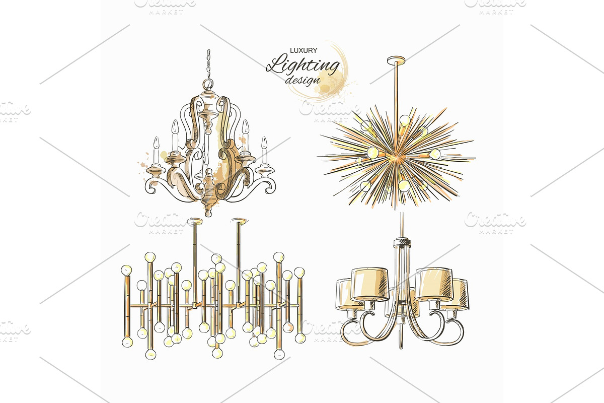 chandelier lamp lighting decor, an Object Graphic by Alltruecolours