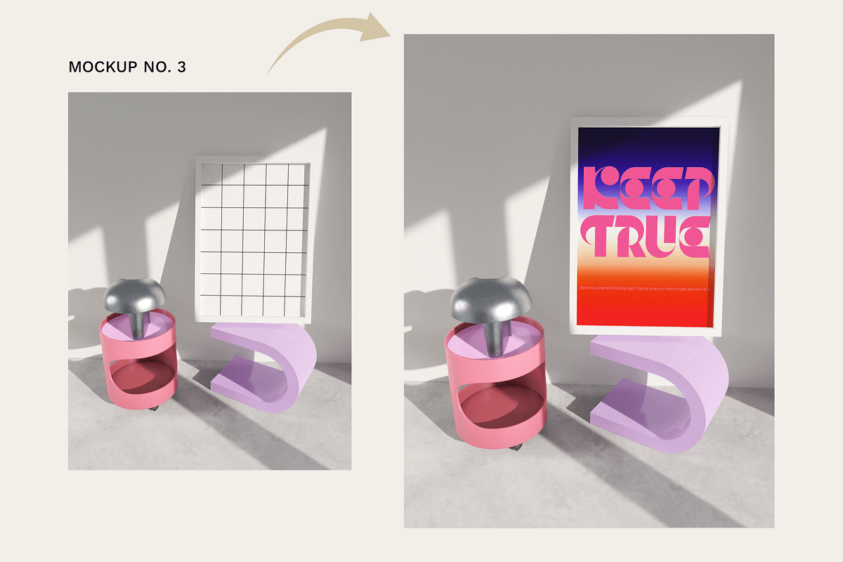 Framed Posters Mockup Gallery ATELIA, a Print Template by Bonumo (Photo 4 of 8)