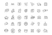Shipping icons, an Outline Icon by Tettygreen (Thumbnail 1 of 2)