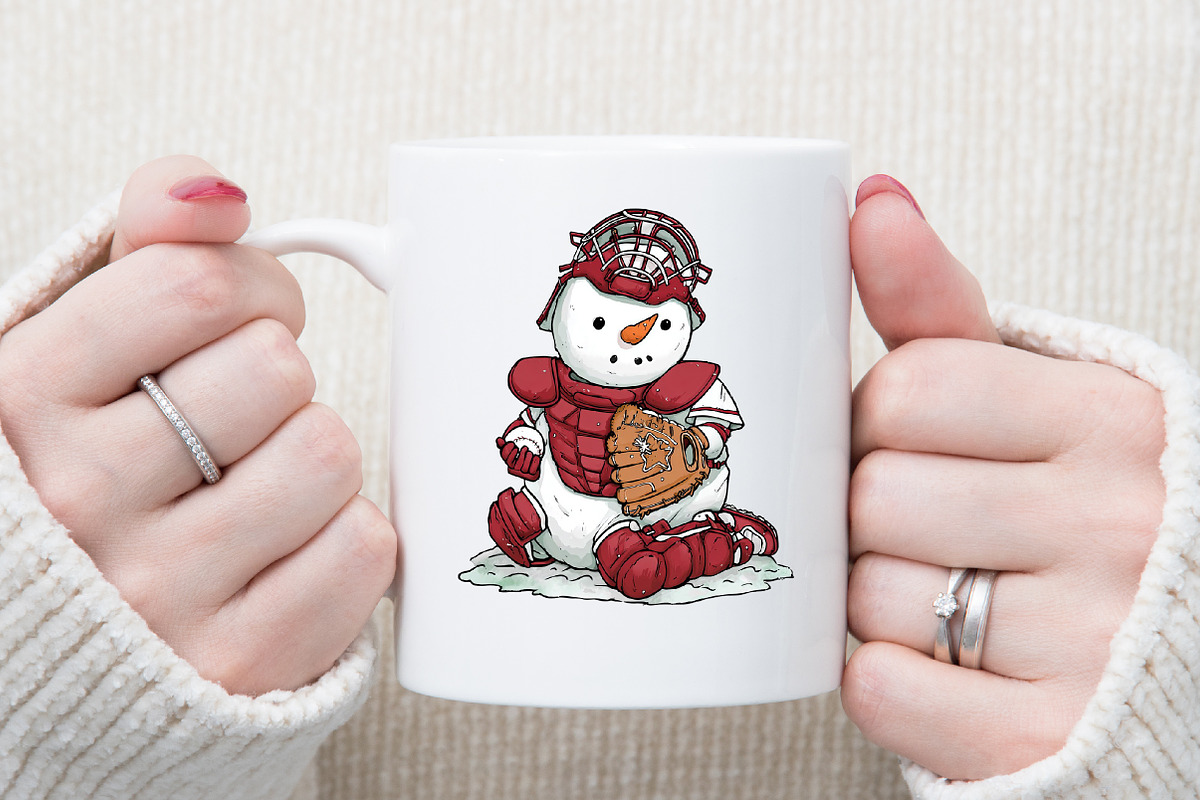 Christmas Baseball Snowman Clipart, an Illustration by Sublimation Artist (Photo 6 of 6)