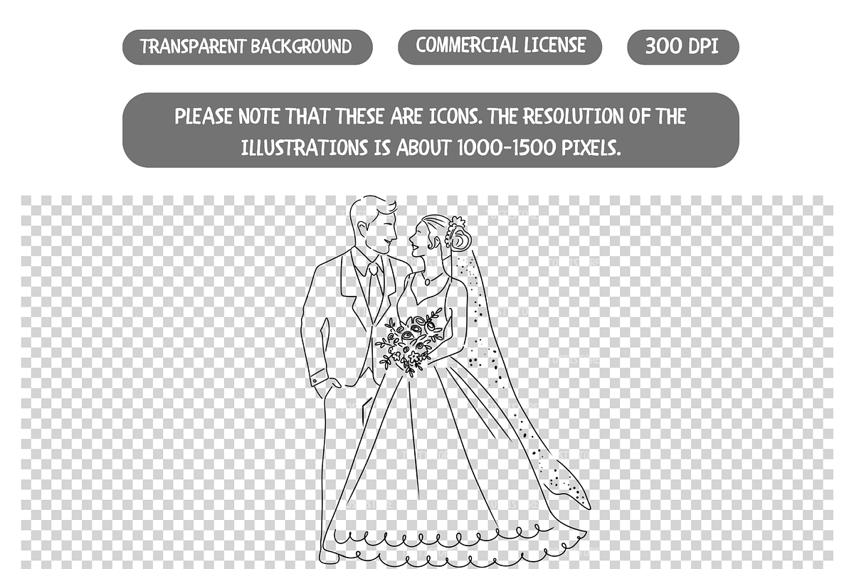 Handdrawn Wedding Icons, an Illustration by TatiMockup (Photo 4 of 4)
