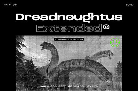 50% off | Dreadnoughtus Extended, a Font by HARMNESSLESS