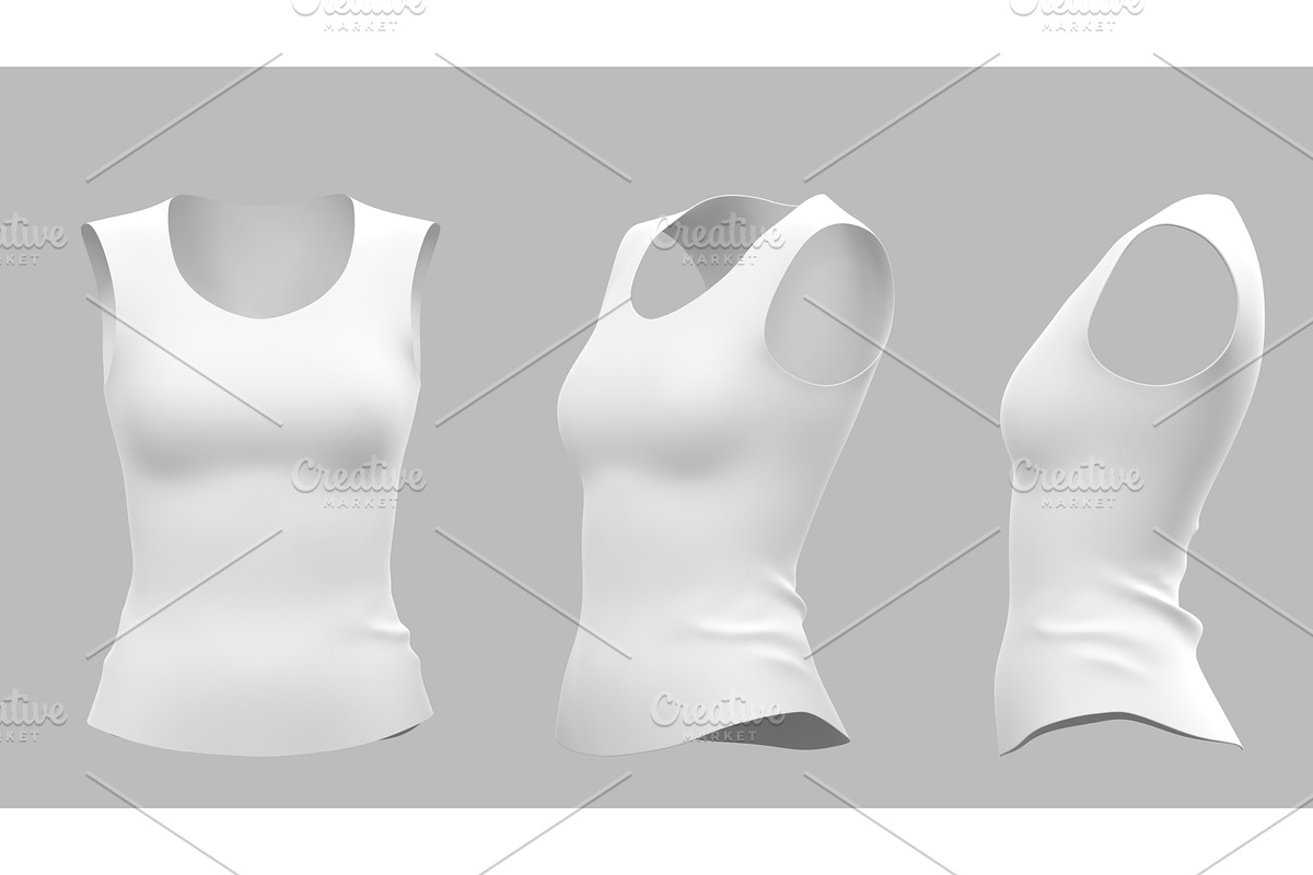 3D Women's sleeveless tank top, t, a Textures & Material 3D Model by Marozhkastudio