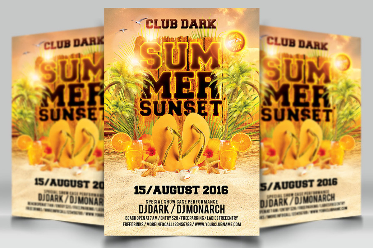 Summer Sunset Flyer, a Flyer Template by darkmonarch (Photo 1 of 3)