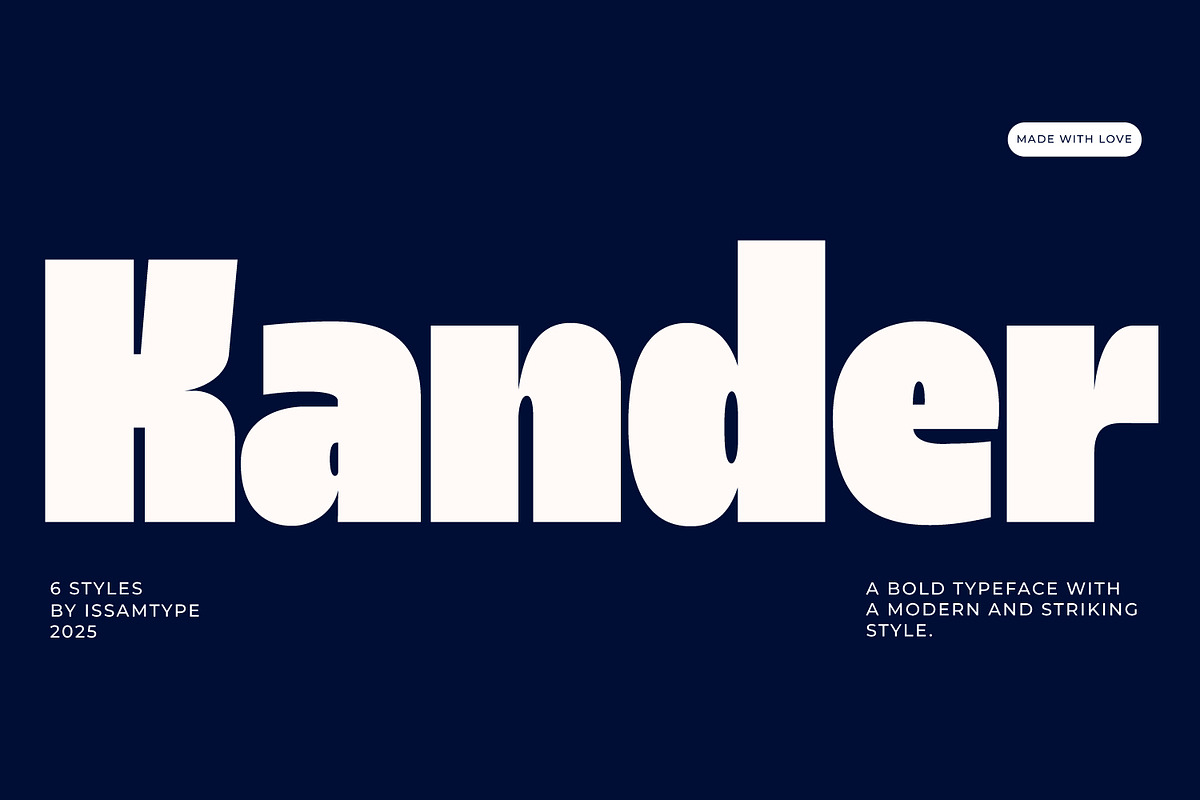 Kander – Bold Typeface, a Sans Serif Font by Issam Type (Photo 1 of 17)