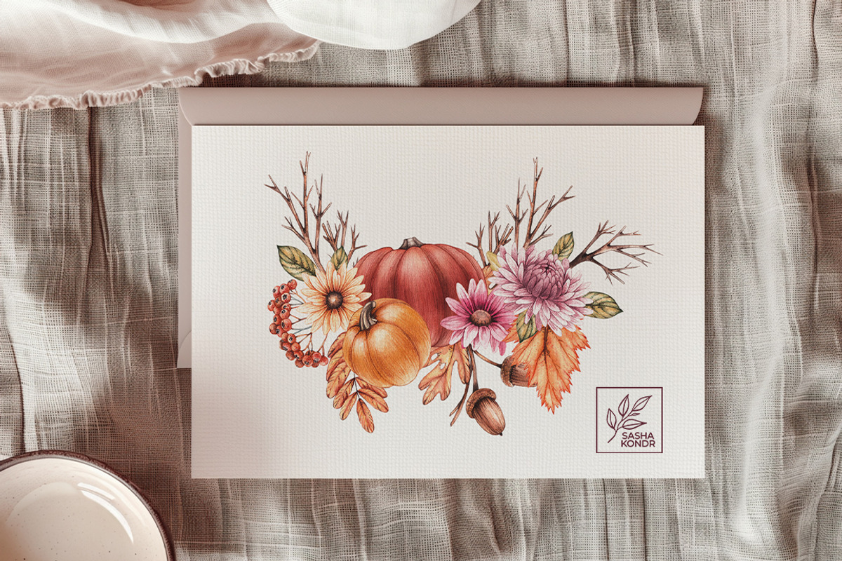 Autumn Watercolor floral collection, a Decorative Illustration by SashaKondr (Photo 4 of 20)
