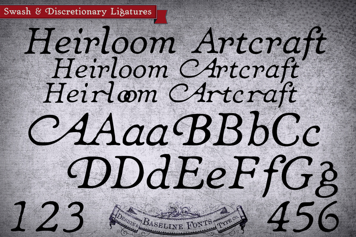 Thin Italic Heirloom Artcraft, a Serif Font by Baseline Fonts (Photo 2 of 4)