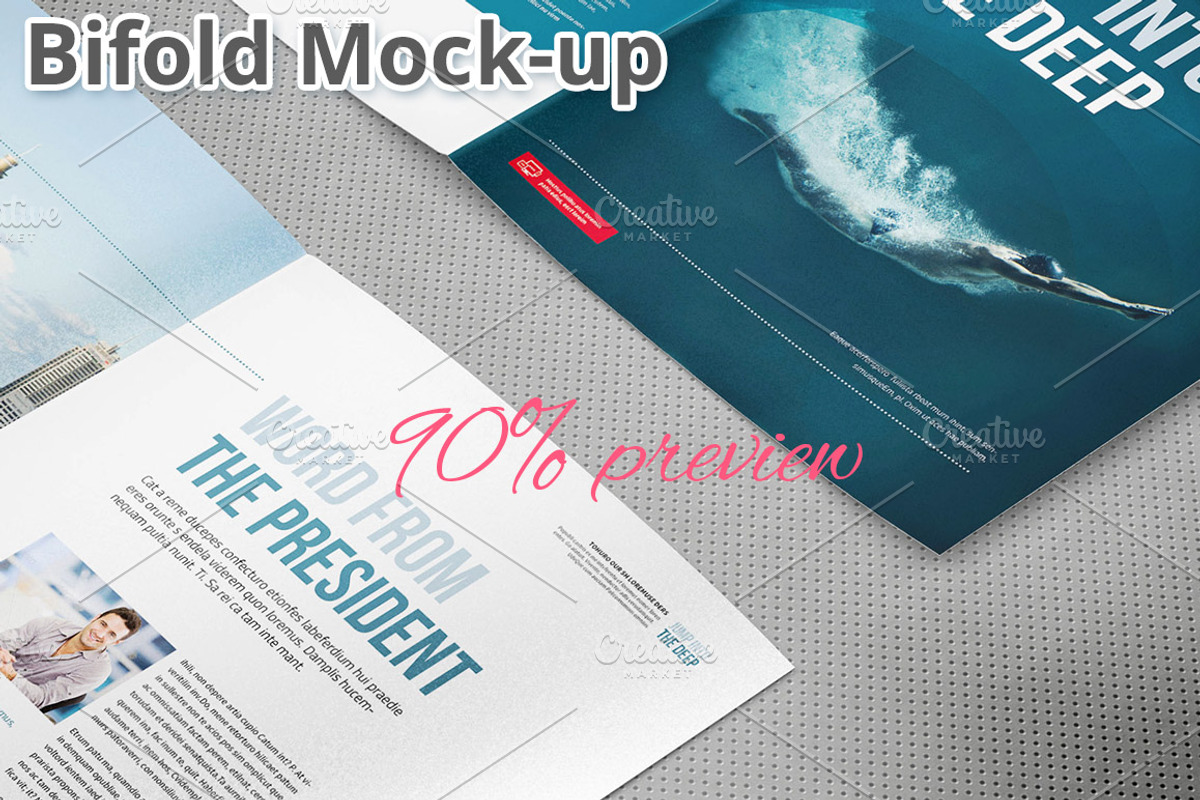 Bifold Brochure Mockup, a Print Template by MockUps Gallery (Photo 6 of 6)