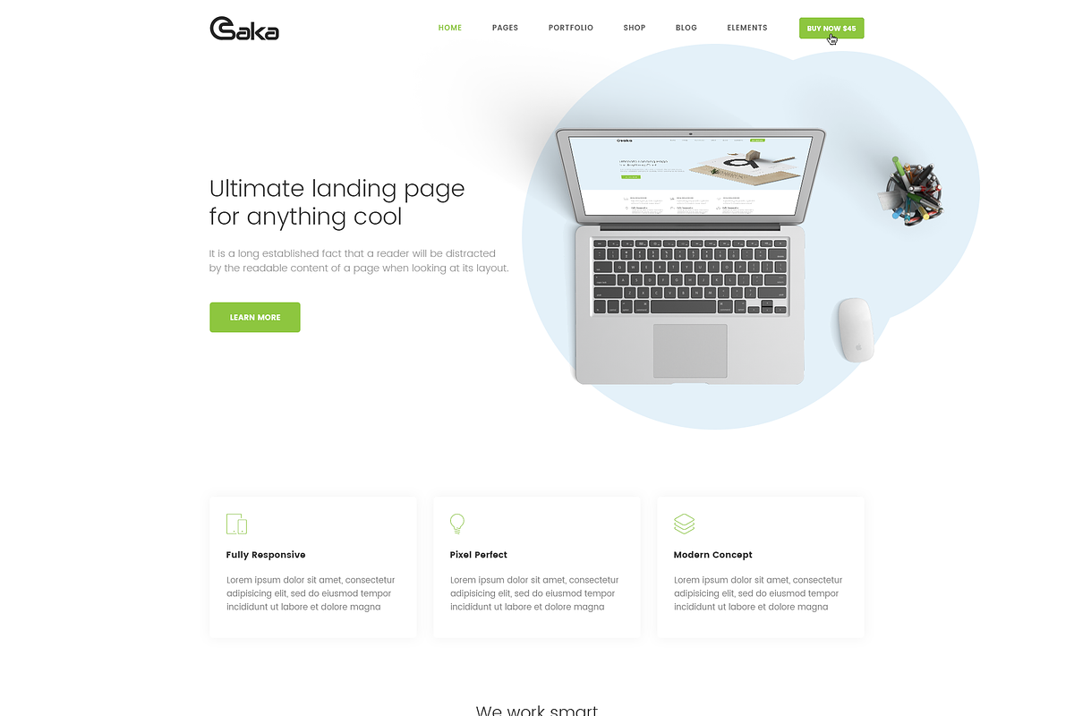 Osaka - Landing Page PSD Template, a Landing Page Template by bigpsfan's SHOP (Photo 3 of 14)