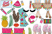 Bright Summer Clipart, a Seasonal Illustration by GlamArtZhanna (Thumbnail 3 of 4)