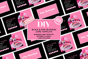 Black Pink Business Card Template, a Business Card Template by SunshineStudioBoutique (Thumbnail 2 of 10)
