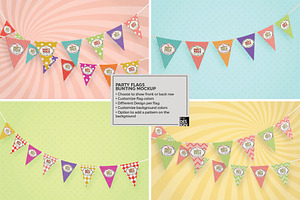 Party Flags / Bunting Mockup