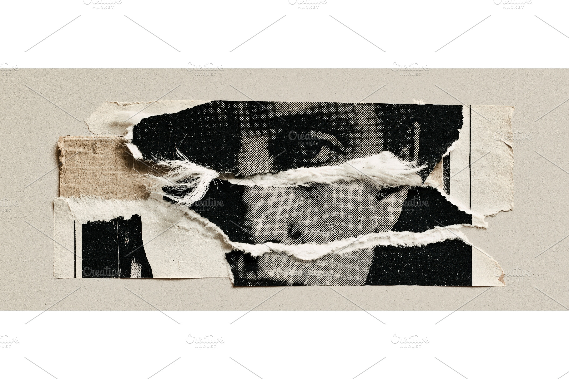 Torn Magazine Paper Collage Fragment, an Arts & Entertainment Photo by piter.goskov